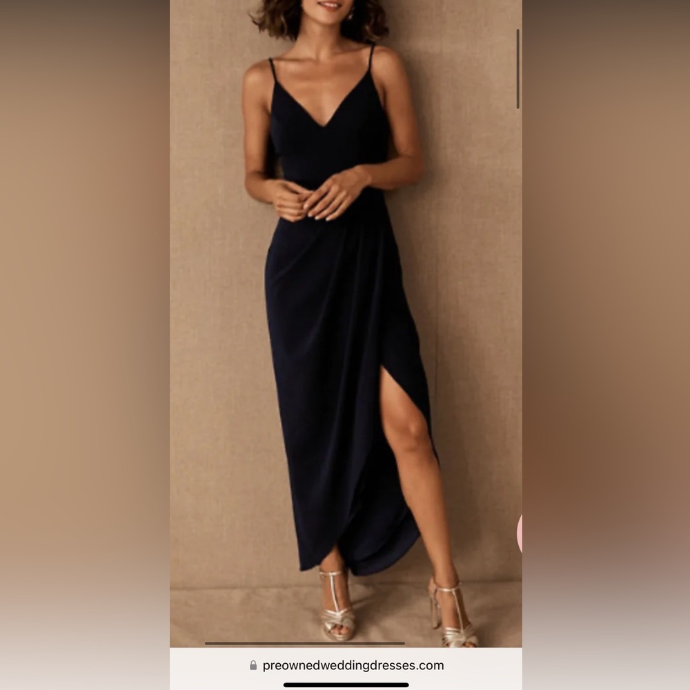 BHLDN Caron V-Neck Crepe Dress